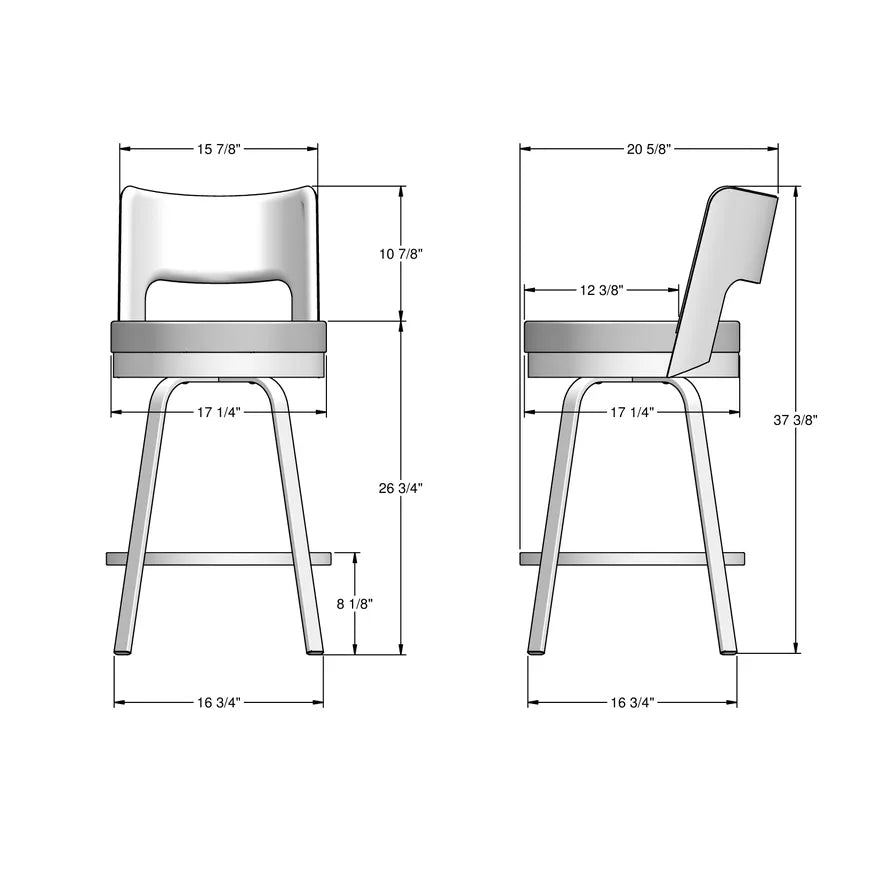 Brock - Swivel Stool with Upholstered Seat and Backrest by Amisco - 41435