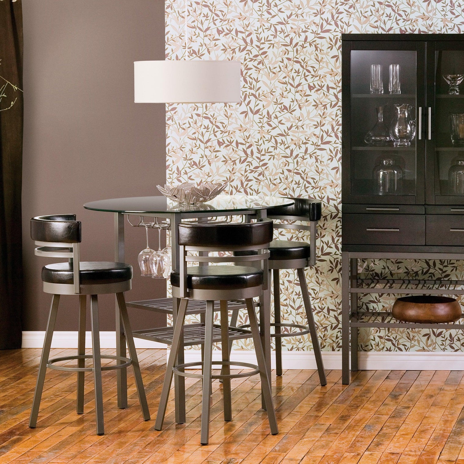 Ronny - Swivel Stool with Upholstered Seat and Backrest by Amisco - 41442 - Stools Canada