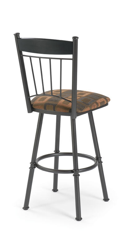 Allan - Swivel Stool with Upholstered Seat and Wood Accent Backrest by Trica - Stools Canada