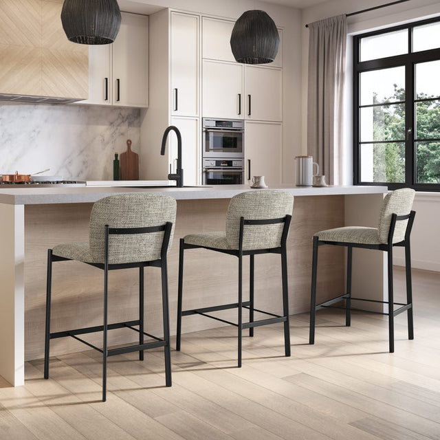 Kally - Non Swivel Stool with Upholstered Seat and Backrest by Amisco - 40357 - Stools Canada