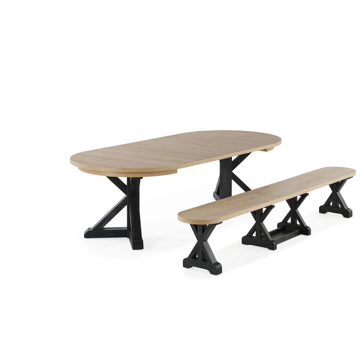 Gather Dining Set: Round Table + 1 Bench