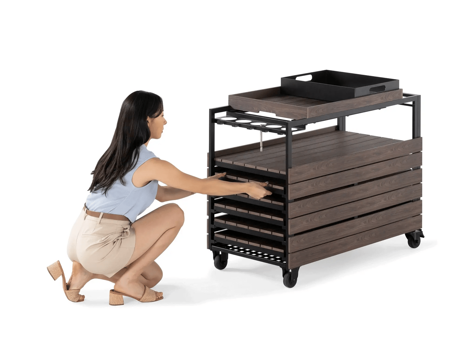 Transformer Outdoor Bar Cart - Panel Storage