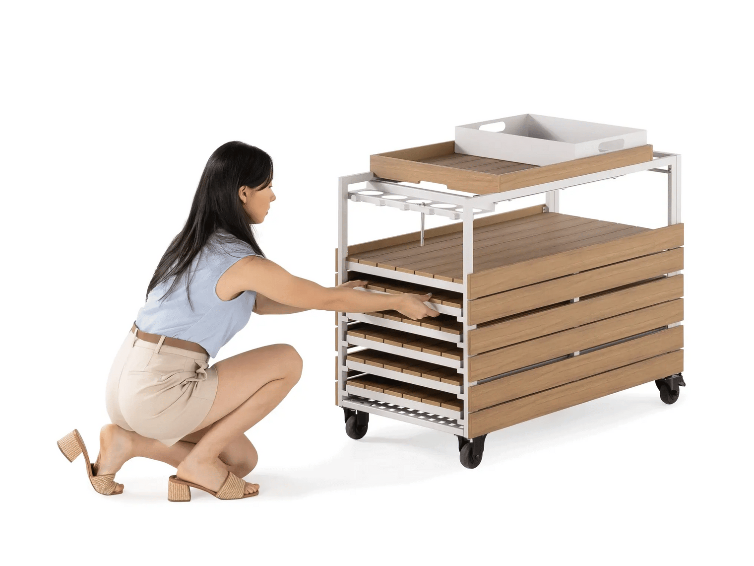 Transformer Outdoor Bar Cart - Panel Storage