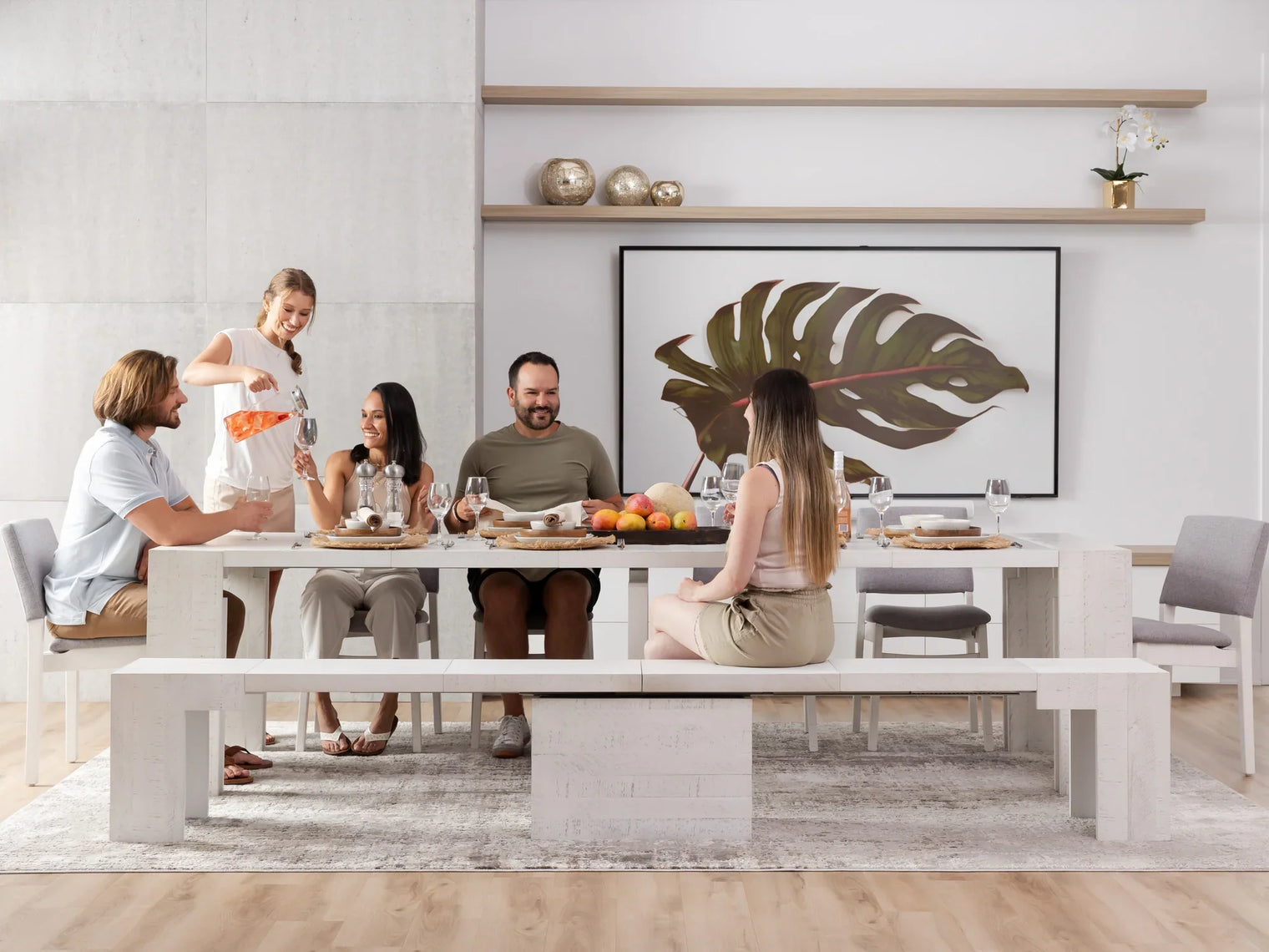 Transformer Dining Set - The Host | Table, 4x Chairs & Bench