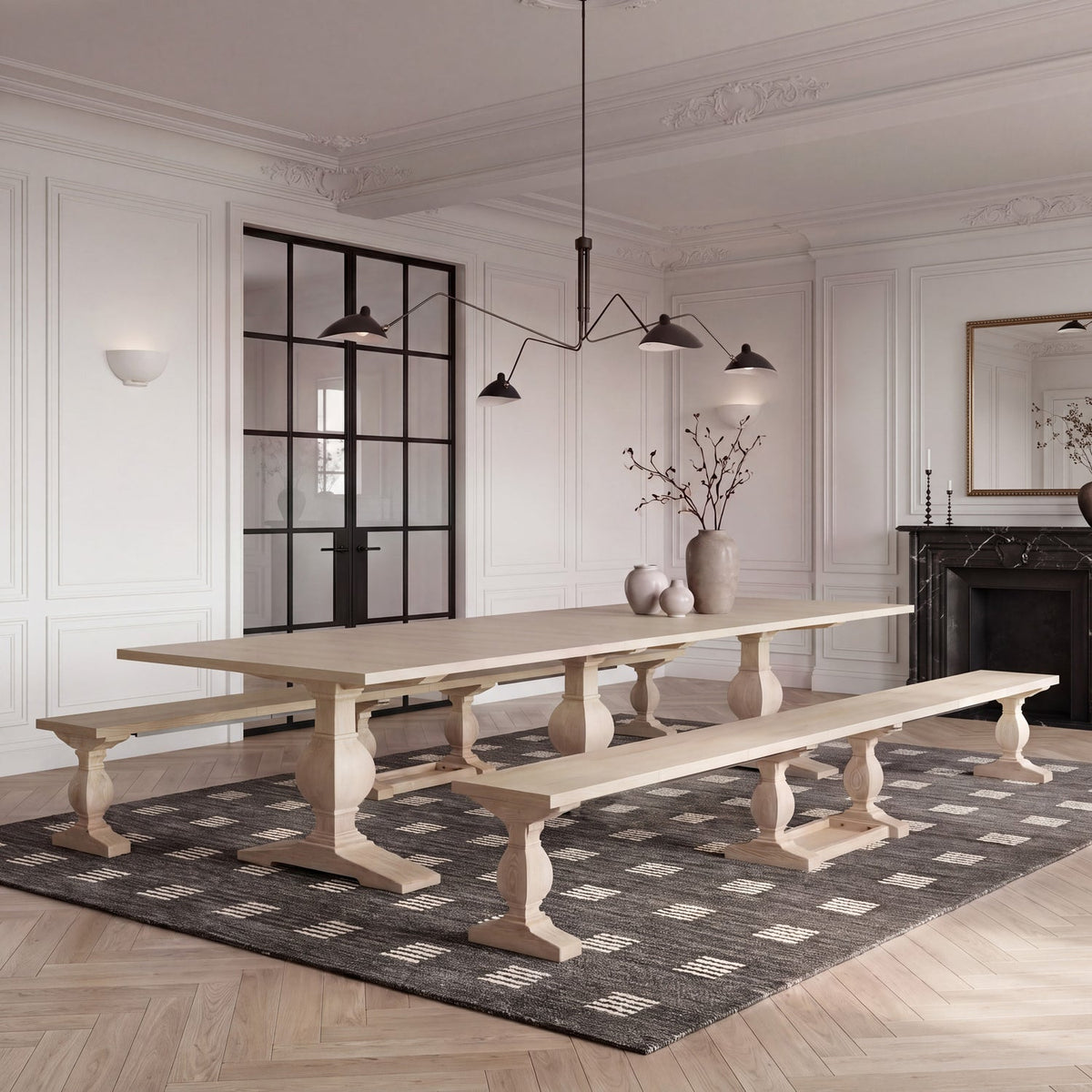 Savor Dining Set: Table + 2 Benches