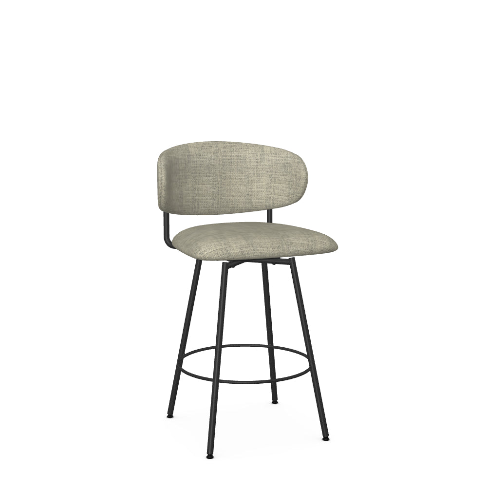 Wyatt - Swivel Stool with Upholstered Seat and Backrest by Amisco - 41564 - Stools Canada