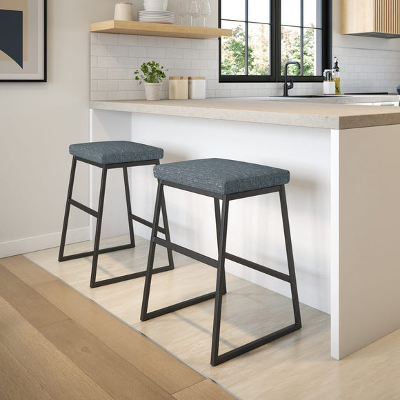 Zach - Non Swivel Stool with Upholstered Seat by Amisco - 40031 - Stools Canada
