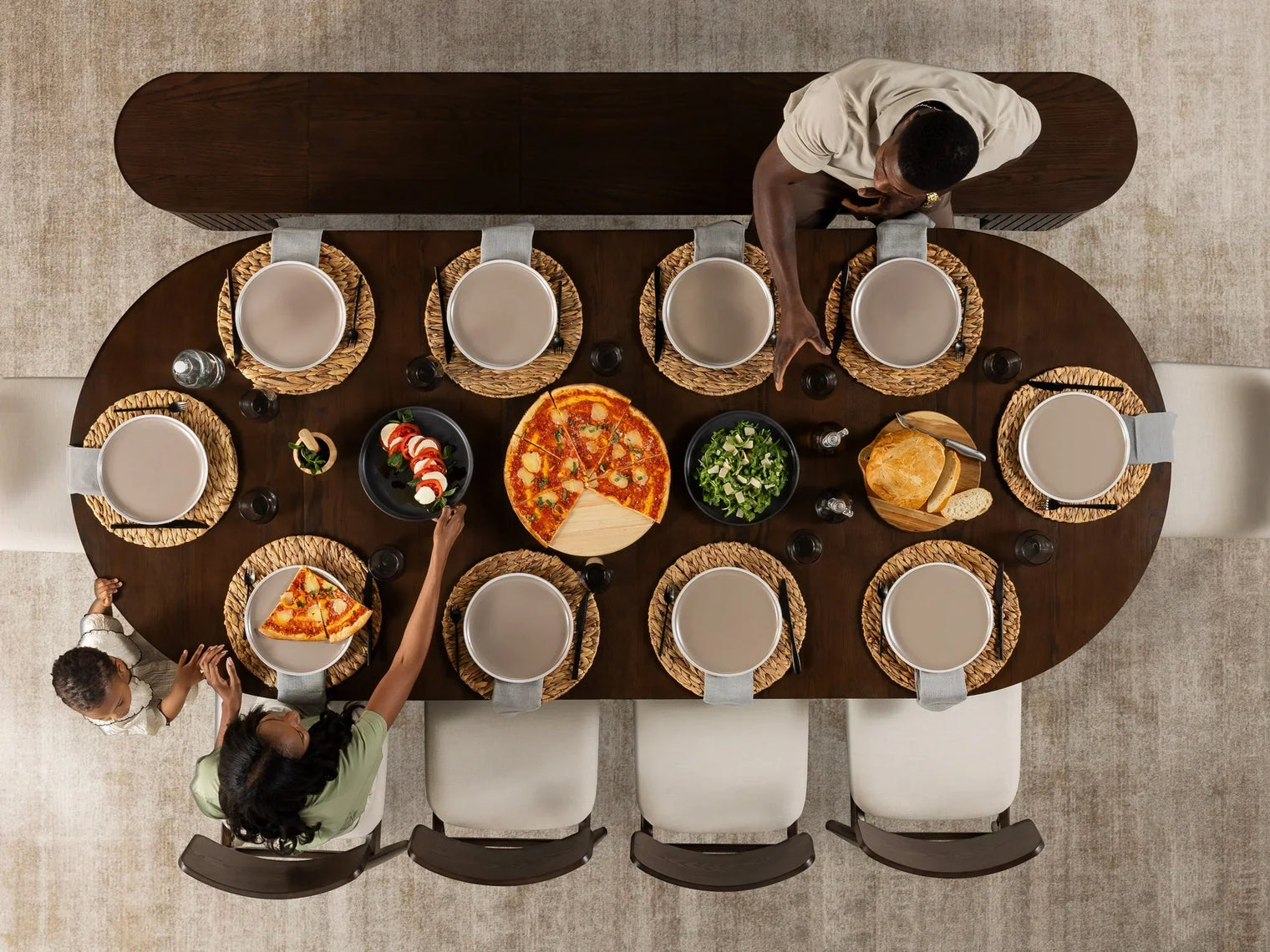 Transformer Round Dining Set - The Family | Table, 4x Transformer Round Chairs