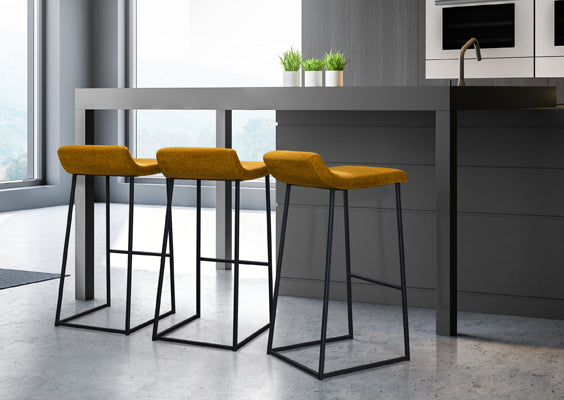 Zoey - Stationary Stool with Upholstered Seat and Backrest by Trica - Stools Canada