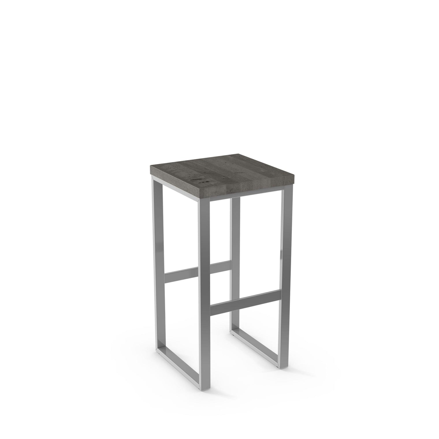 Aaron - Stationary Backless Stool with Distressed Wood Seat by Amisco - 40039 - Stools Canada