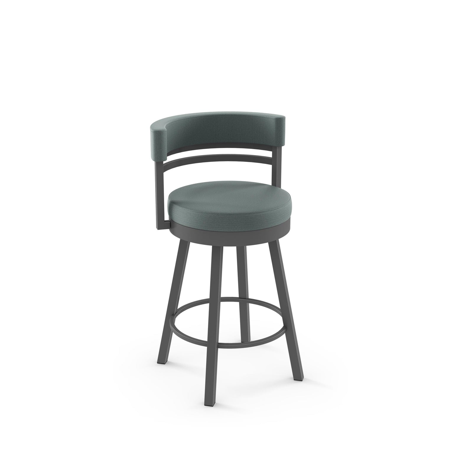 Ronny - Swivel Stool with Upholstered Seat and Backrest by Amisco - 41442 - Stools Canada