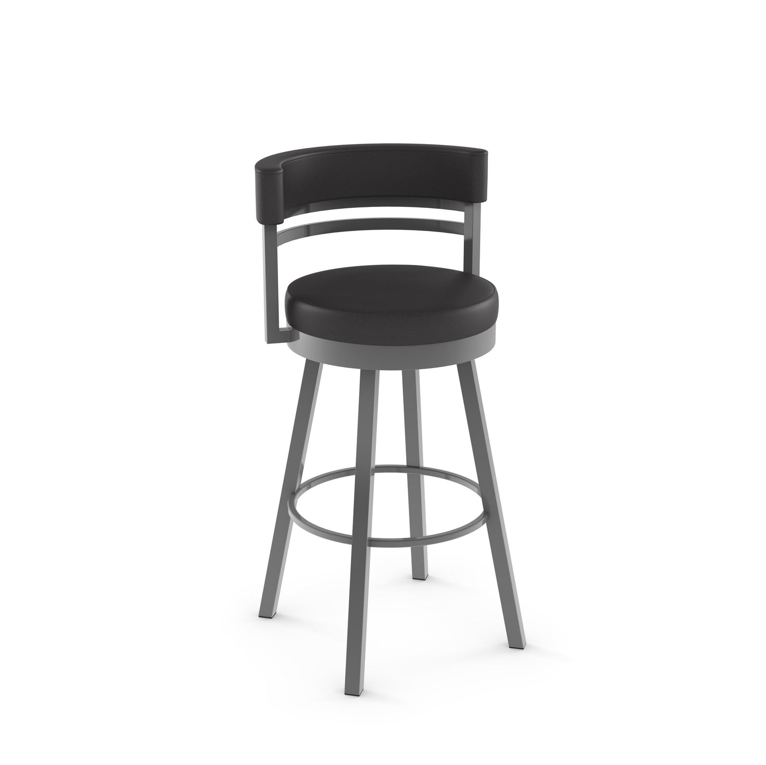 Ronny - Swivel Stool with Upholstered Seat and Backrest by Amisco - 41442 - Stools Canada