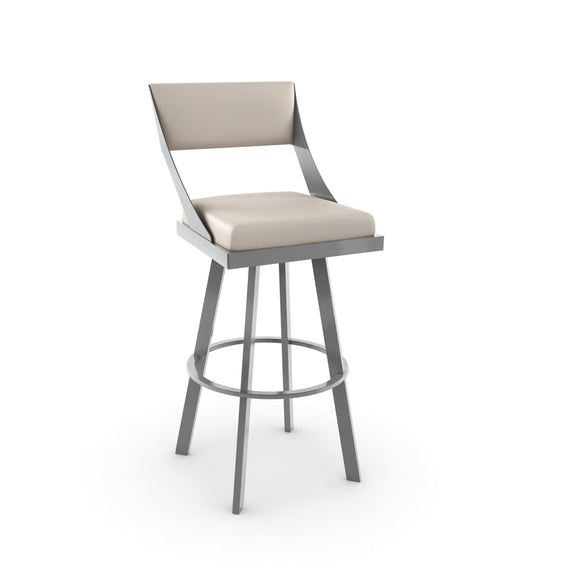 Fame - Swivel Stool with Upholstered Seat and Backrest by Amisco - 41468 - Stools Canada