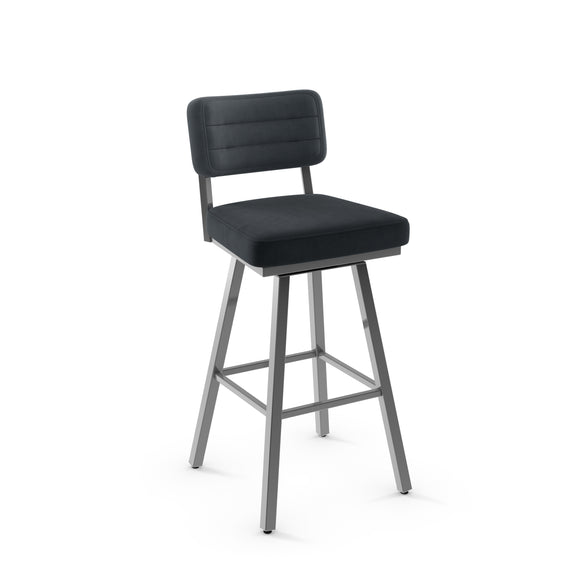 Phoebe - Swivel Stool with Upholstered Seat and Backrest by Amisco - 41571 - Stools Canada