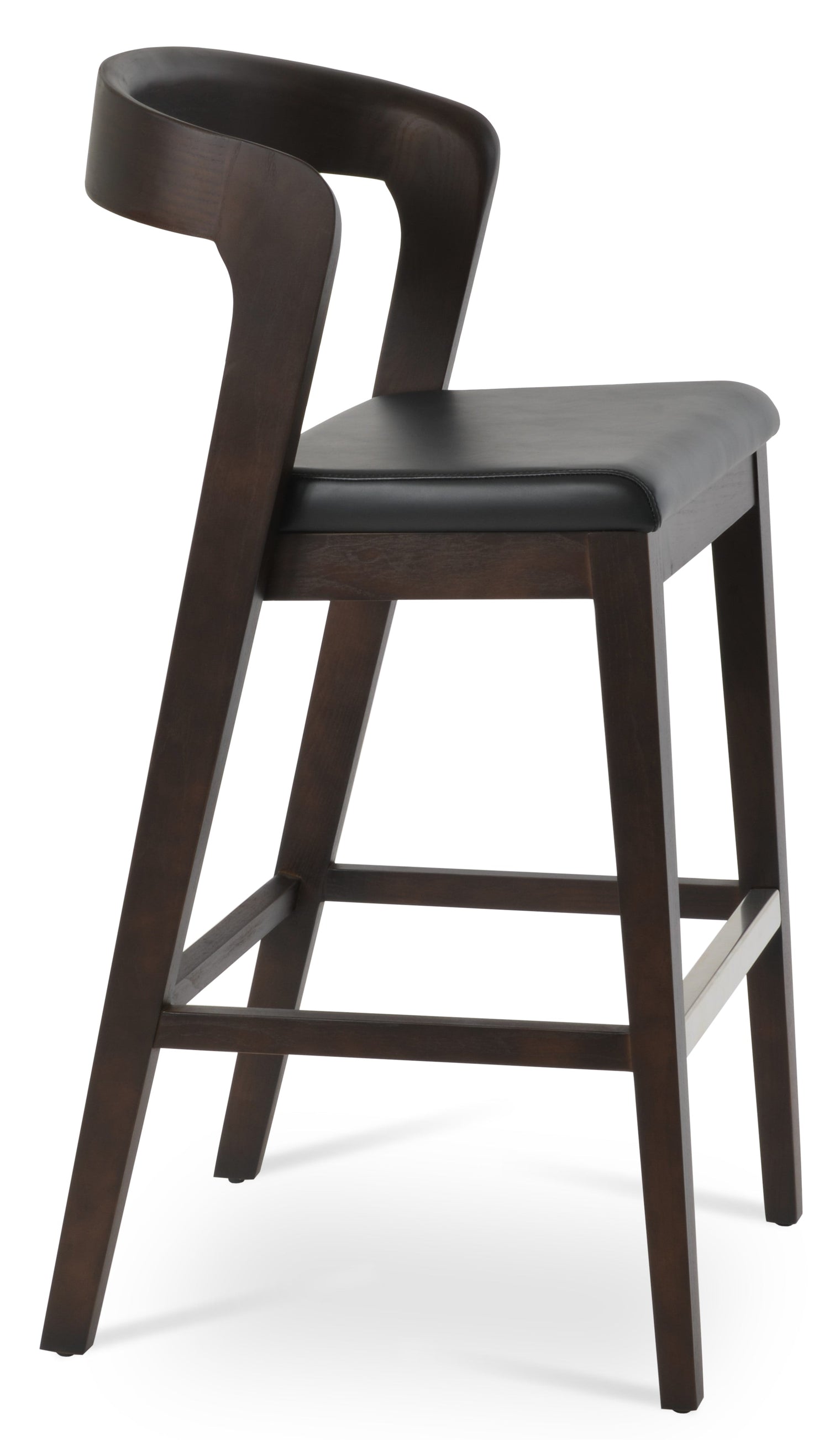 Barclay Stool - Black PPM Seat and Ash Walnut Wood Finished Base by BNT sohoConcept - Stools Canada