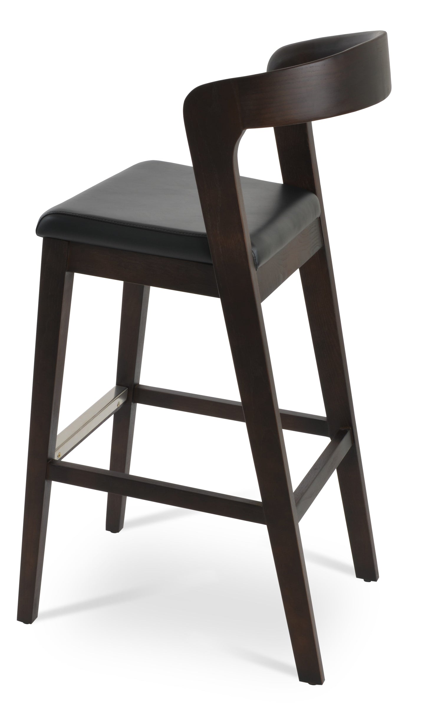 Barclay Stool - Black PPM Seat and Ash Walnut Wood Finished Base by BNT sohoConcept - Stools Canada