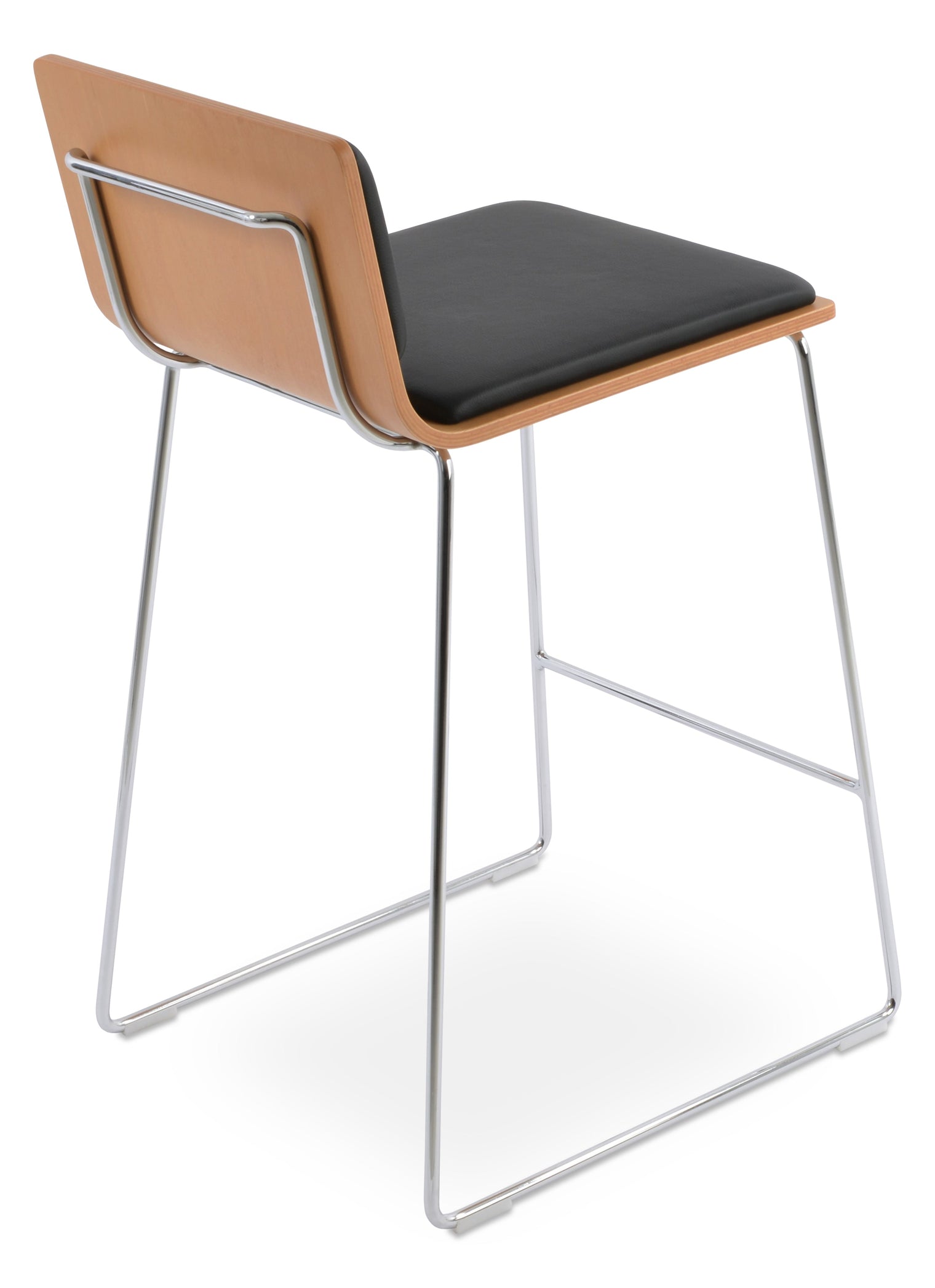 Corona - Wire Stools with Black Leatherette and Chrome Wire Base by BNT sohoConcept - Stools Canada