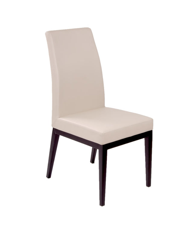 Erika – Stationary Chair with Faux Leather Cream Seat and Backrest by Furnishings Mate – Matte Black Steel Frame - Stools Canada