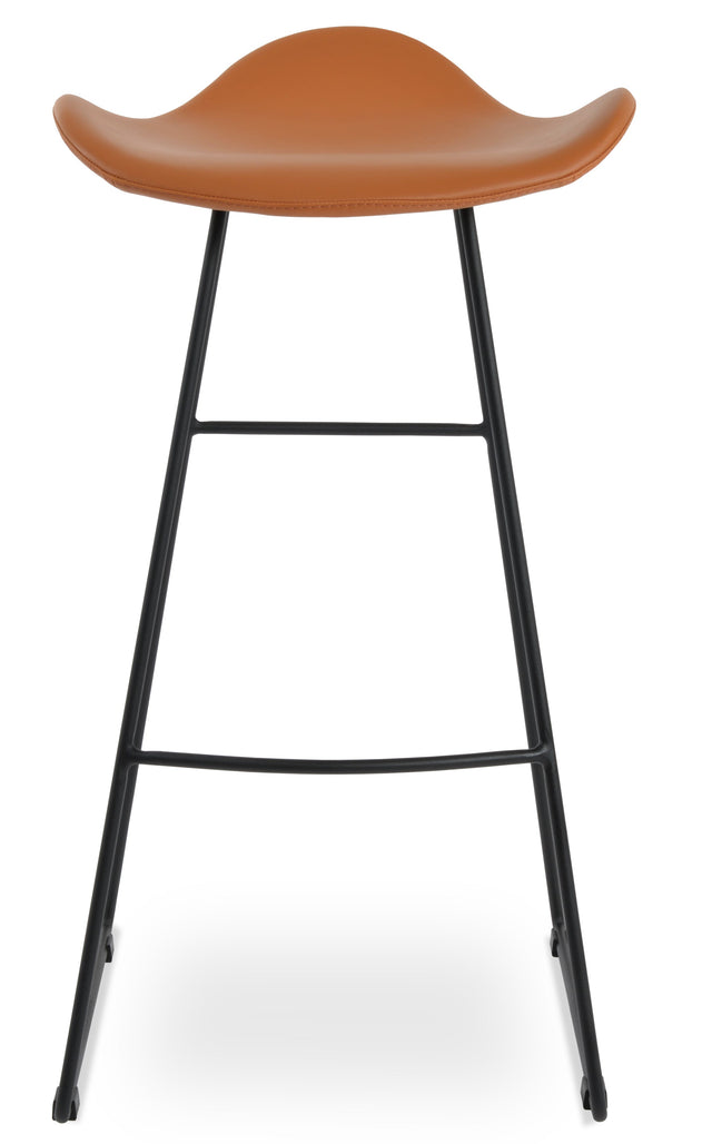 Falcon - Wire Stool with Caramel PPM Seat and Black Powdered Steel Base by BNT sohoConcept - Stools Canada