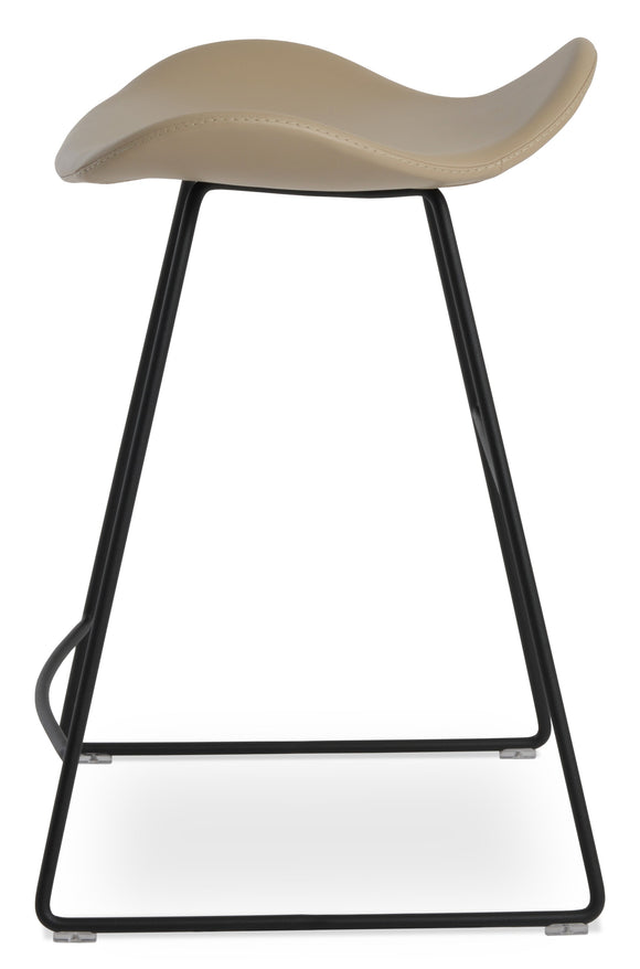 Falcon - Wire Stool with Wheat PPM Seat and Black Powdered Steel Base by BNT sohoConcept - Stools Canada