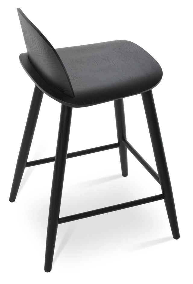 Janelle - Wood Stools with Black Finished Wood Seat and Base by BNT sohoConcept - Stools Canada