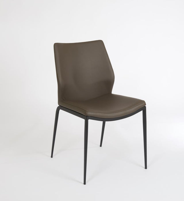 Ka – Stationary Chair with Faux Leather Grey Seat and Backrest by Furnishings Mate – Matte Black Frame - Stools Canada