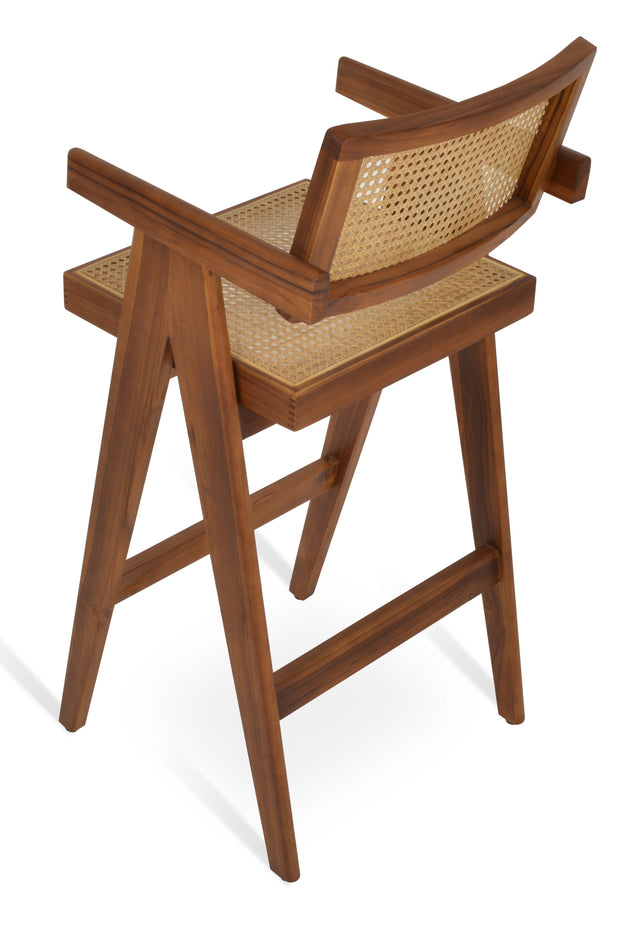 Pierre J Stool Teak Full Wicker by sohoConcept - Stools Canada