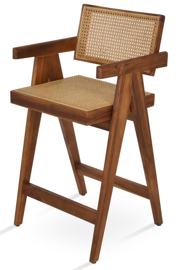 Pierre J Stool Teak Full Wicker by sohoConcept - Stools Canada