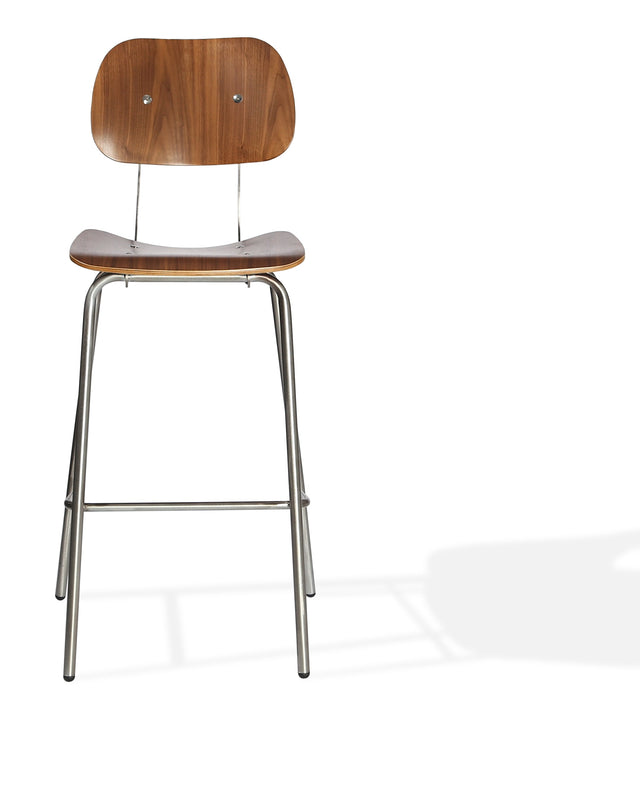 Saba - Stool with Walnut Finished Seat and Gunmetal Base by BNT sohoConcept - Stools Canada