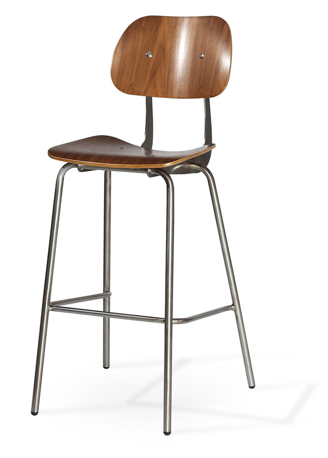 Saba - Stool with Walnut Finished Seat and Gunmetal Base by BNT sohoConcept - Stools Canada
