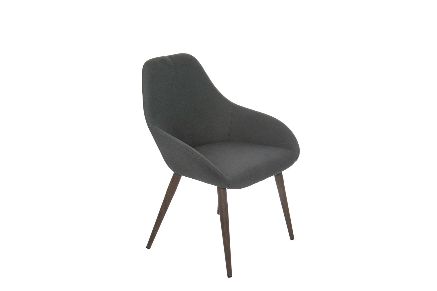 Shindig – Stationary Chair with Upholsterd Graphite Seat and Backrest by Furnishings Mate –Faux Wood Walnut Steel Frame - Stools Canada