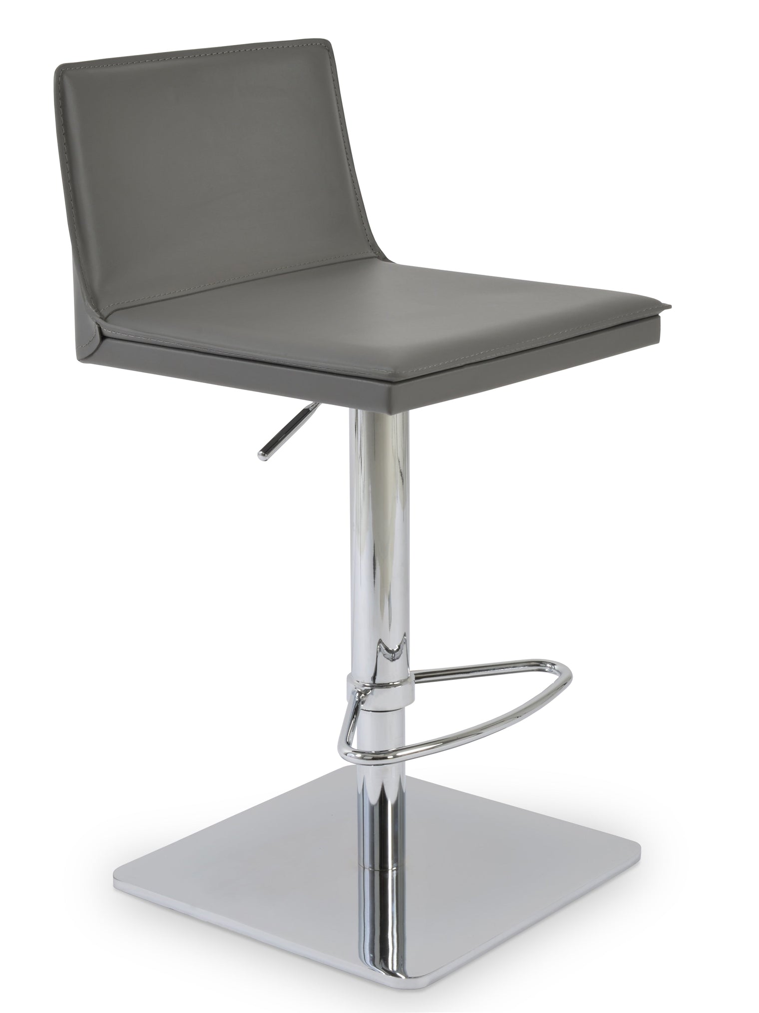 Tiffany - Piston Stools with Grey Bonded Leather Seat and Stainless Steel Piston Base by BNT sohoConcept - Stools Canada