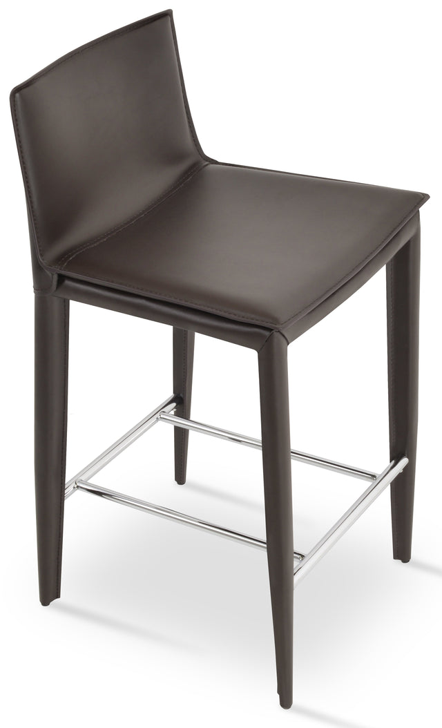Tiffany - Brown Bonded Leather Seat and Brown Steel Tube Base by BNT sohoConcept - Stools Canada