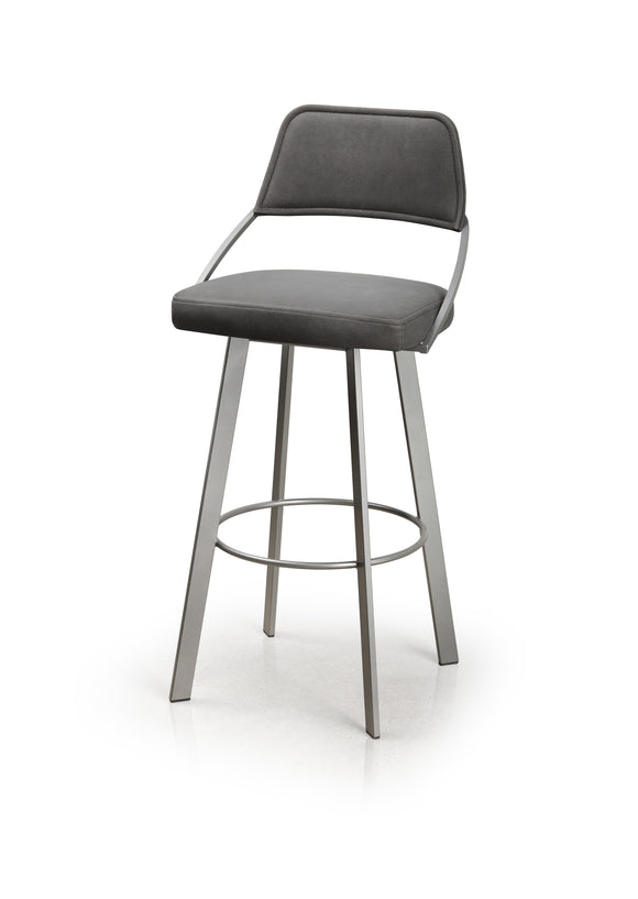 Wish - Swivel Stool with Upholstered Seat and Backrest by Trica - Stools Canada