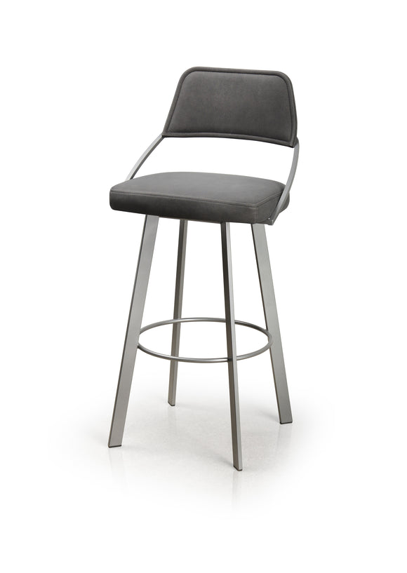 Wish - Swivel Stool with Upholstered Seat and Backrest by Trica - Stools Canada