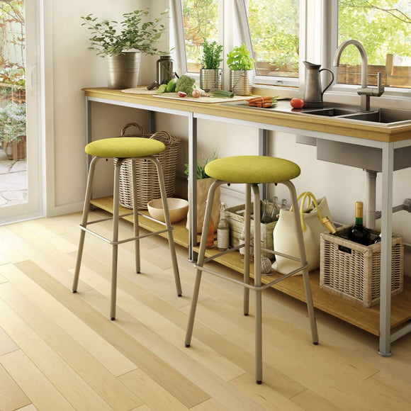 Button - Backless Swivel Stool with Upholstered Seat by Amisco - 42460 - Stools Canada