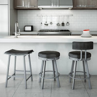 Barry - Swivel Stool with Upholstered Seat and Backrest by Amisco - 41445