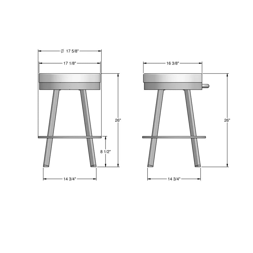 Bryce - Backless Swivel Stool with Upholstered Seat by Amisco - 41444