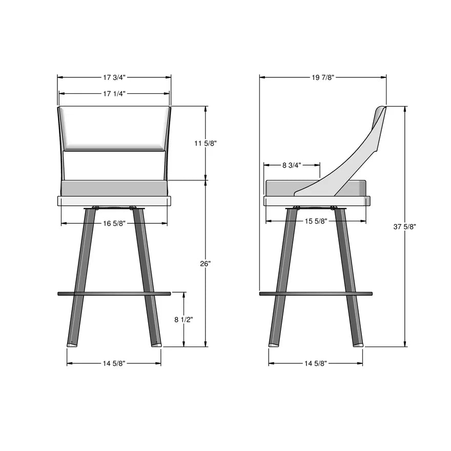 Fame - Swivel Stool with Upholstered Seat and Backrest by Amisco - 41468