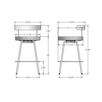 Costa - Swivel Stool with Upholstered Seat and Metal Backrest by Amisco - 41563