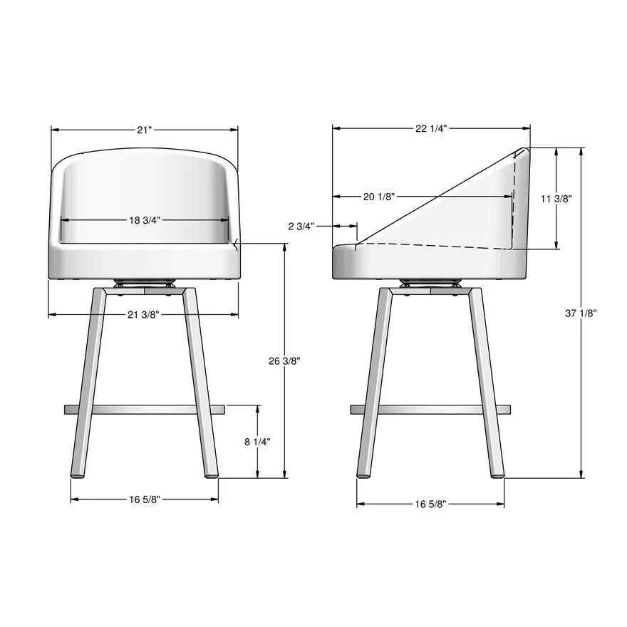Wembley - Swivel Stool with Upholstered Seat and Backrest by Amisco - 41578