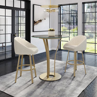 Wembley - Swivel Stool with Upholstered Seat and Backrest by Amisco - 41578