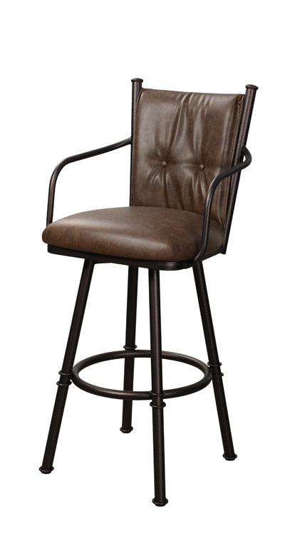 Arthur II - Swivel Stool with Upholstered Seat and Backrest by Trica - Stools Canada