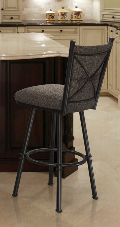 Arthur I - Swivel Stool with Upholstered Seat and Backrest by Trica - Stools Canada