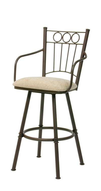 Charles II - Swivel Stool with Upholstered Seat and Armrests by Trica - Stools Canada