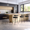 Costa - Swivel Stool with Upholstered Seat and Metal Backrest by Amisco - 41563 - Stools Canada