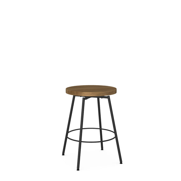 Costa - Swivel Stool with Wood Seat by Amisco - 42463B - Stools Canada