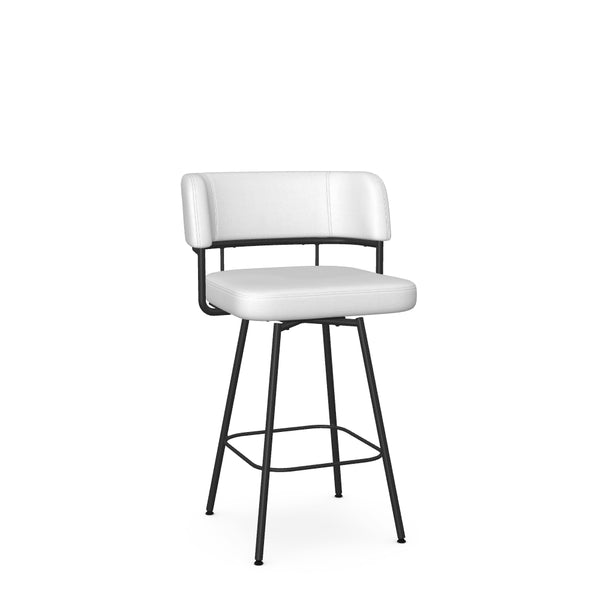 Enya - Swivel Stool with Upholstered Seat and Backrest by Amisco - 41562 - Stools Canada