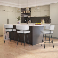 Enya - Swivel Stool with Upholstered Seat and Backrest by Amisco - 41562 - Stools Canada