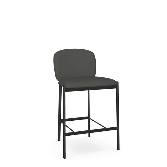 Kally - Non Swivel Stool with Upholstered Seat and Backrest by Amisco - 40357 - Stools Canada